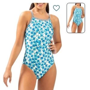 Uglies Dolfin Women's Uglies Grid Print One-Piece Swimsuit size 30(xs)